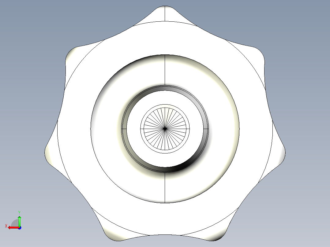 星型把手(鑄鋼)2465-3D多系列多零件图纸模型后视图