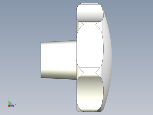 星型把手(鑄鋼)2465-3D多系列多零件图纸模型左视缩略图