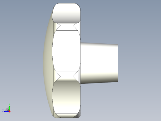星型把手(鑄鋼)2465-3D多系列多零件图纸模型右视缩略图