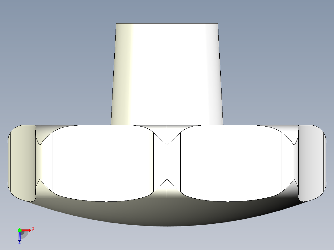 星型把手(鑄鋼)2465-3D多系列多零件图纸模型俯视图