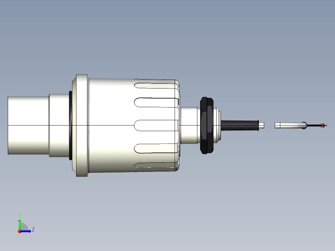 超声波设备ENSOR-RANGE-6m-19.7ft-PVDF-BODY-4-20mA-2-wireHART-NPT-THREAD左视图