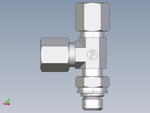卡套式工业通用硬管接头EO_Adjustable_locknut_run_tee_LEE06SMORCF后视缩略图