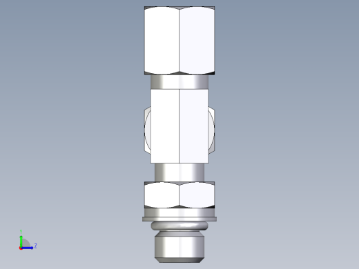 卡套式工业通用硬管接头EO_Adjustable_locknut_run_tee_LEE06SMORCF左视缩略图