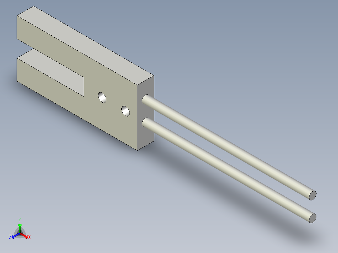 槽型光纤FT-U83正等轴测图