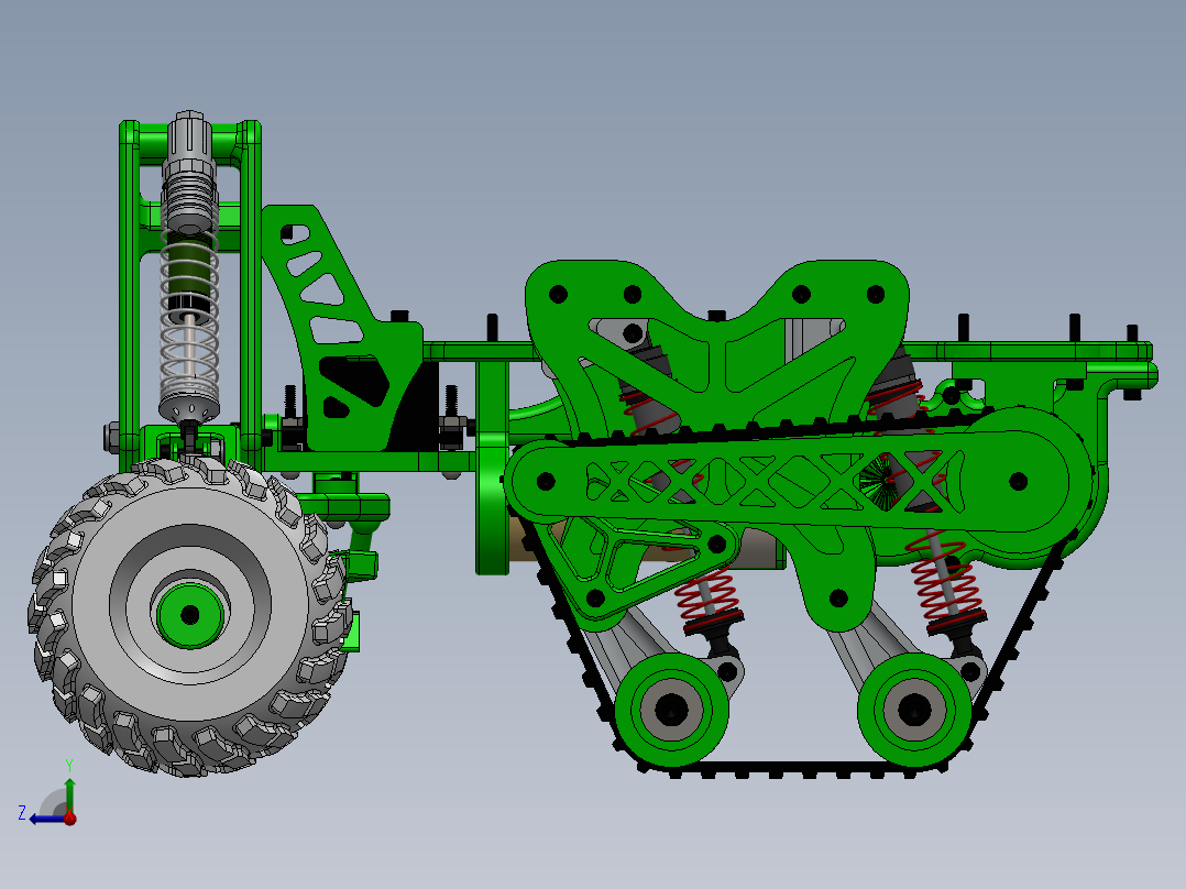 805探险机器人越野车SW设计右视图