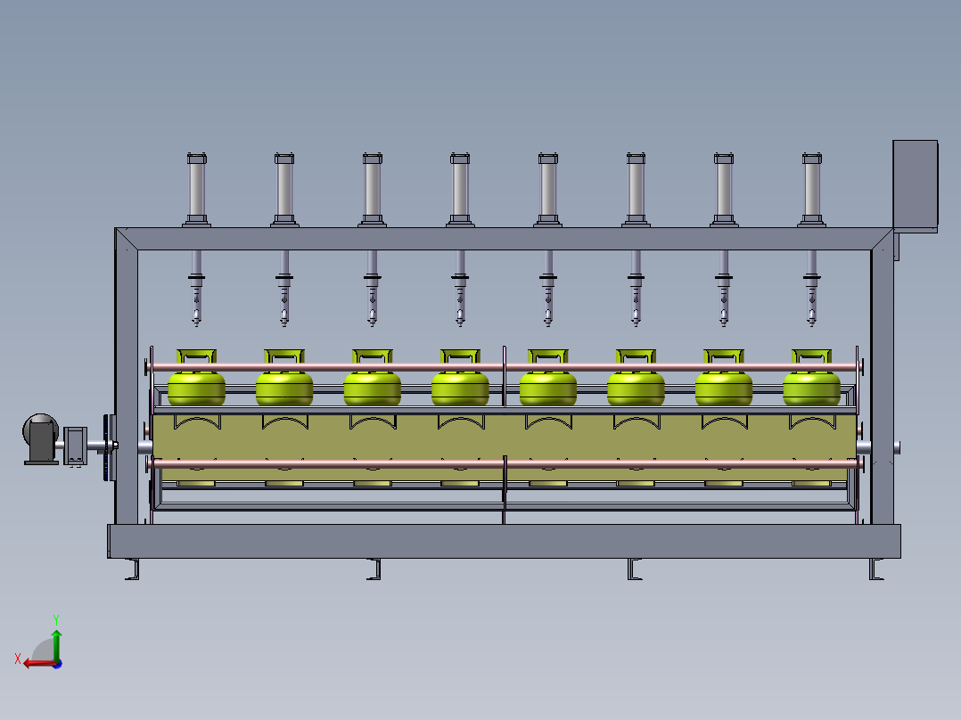 钢瓶煤气罐生产线后视图