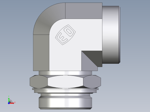 卡套式工业通用硬管接头EO_Adjustable_Locknut_elbow_WEE42LROMDCF前视缩略图
