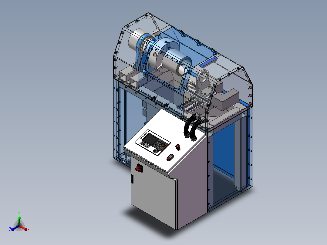 圆管倒角机正等轴测图