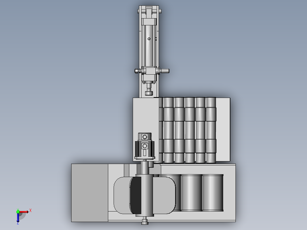 滚筒与滚筒轴装配俯视图