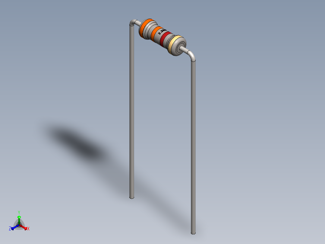 电容器 二极管 电阻器-Resistor 3.3K Ohm正等轴测图