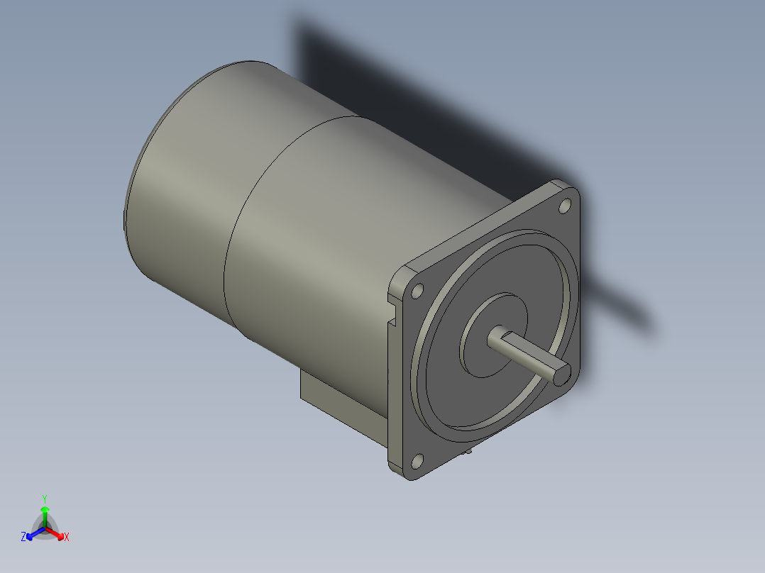 M8MX25SB4YS微型齿轮调速马达正等轴测图