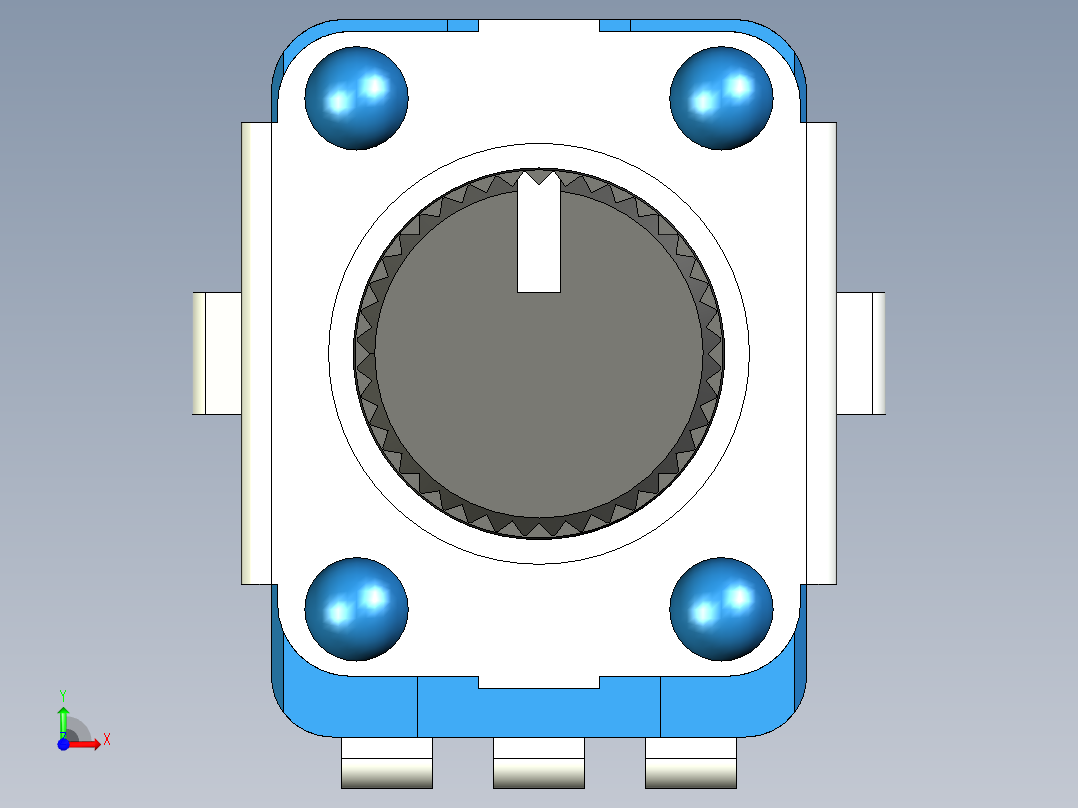 带白色指示线的绝缘轴电位计9mm前视图