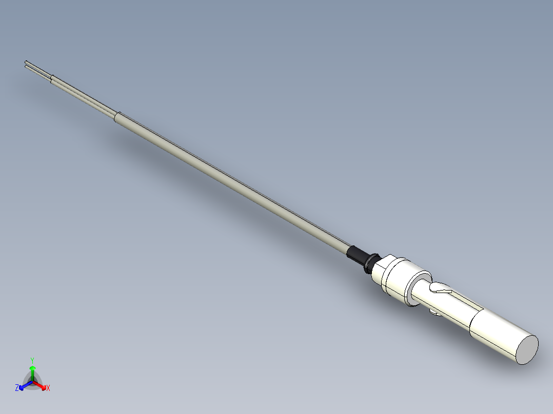 超声波设备-PVDF-BODY-CABLE-0.5in-NPT主视图