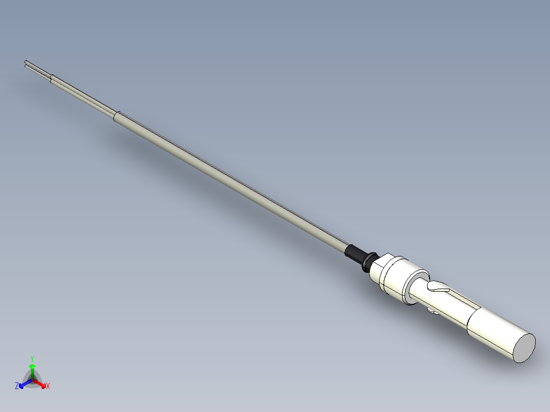 超声波设备-PVDF-BODY-CABLE-0.5in-NPT正等轴测图