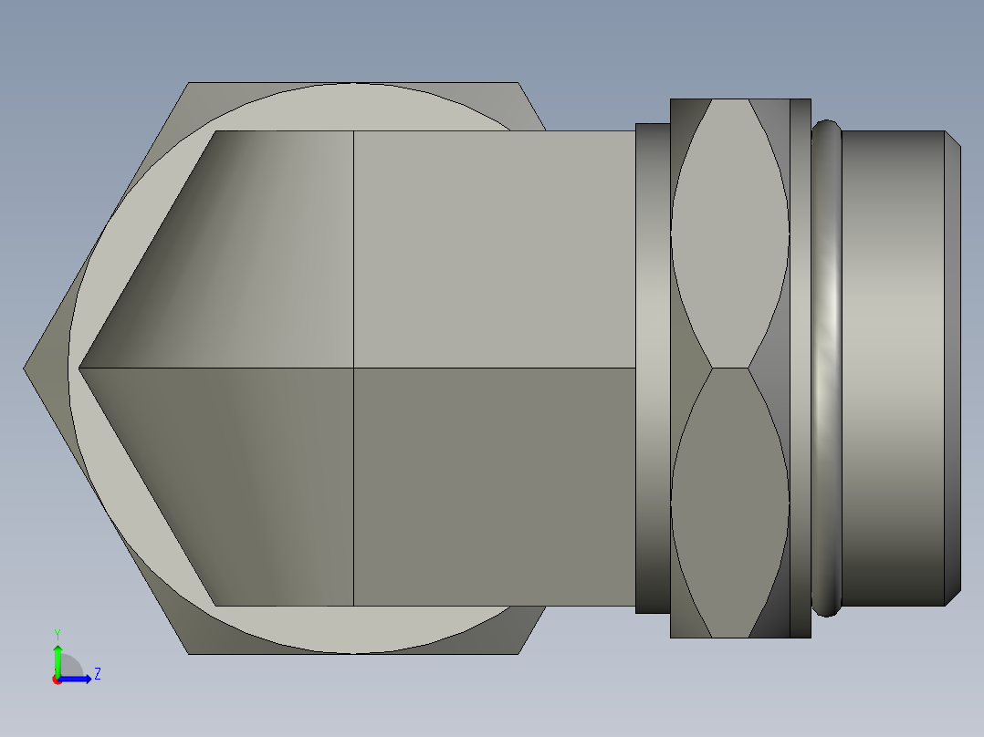 卡套式工业通用硬管接头24_c5bu-s左视图