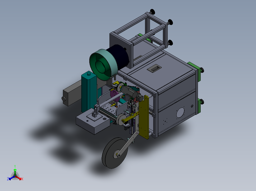自动镭雕封装sw18正等轴测图