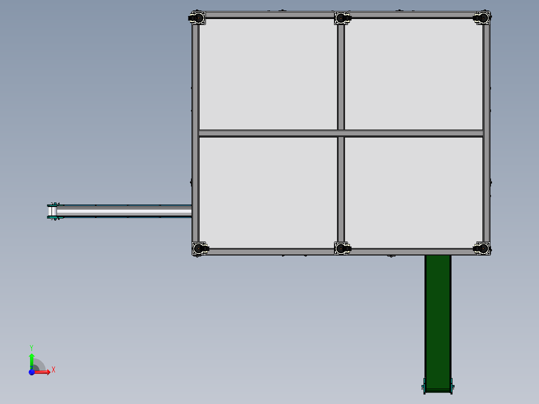 链板自动组装设备（sw14可编辑+工程图）前视图