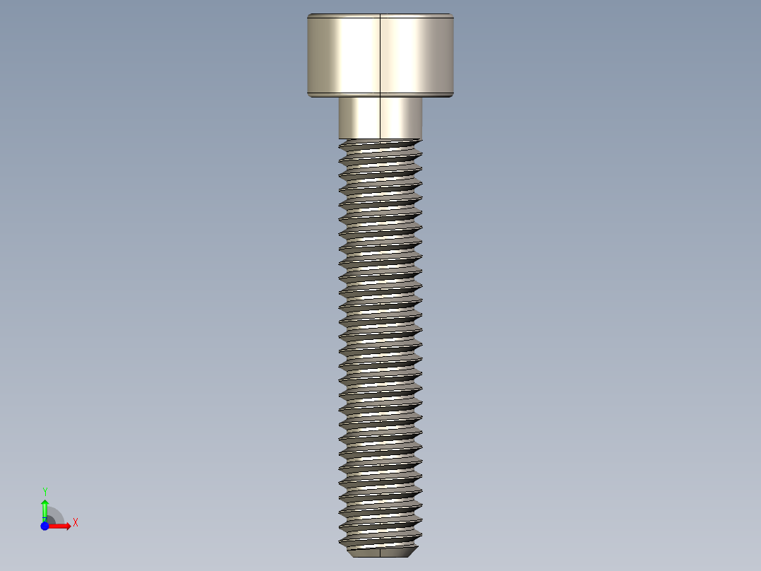 Screw_DIN_912_M4x22_A2.STEP公制内六角螺钉前视图