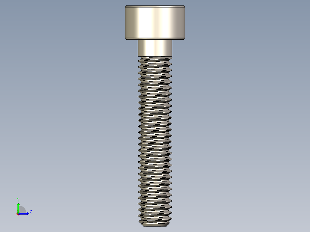 Screw_DIN_912_M4x22_A2.STEP公制内六角螺钉左视图