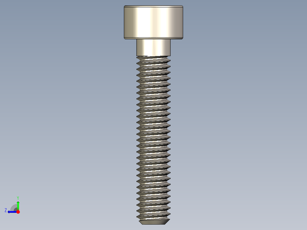 Screw_DIN_912_M4x22_A2.STEP公制内六角螺钉右视图