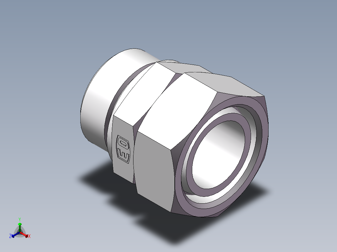 直通公制螺纹组合接头、2MC-48-52WD正等轴测图