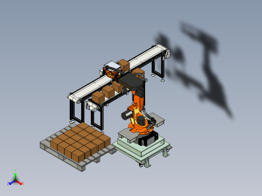 纸箱在线缴光打标与码垛设计