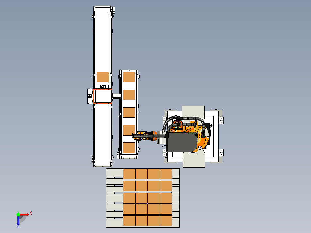 纸箱在线缴光打标与码垛设计俯视图