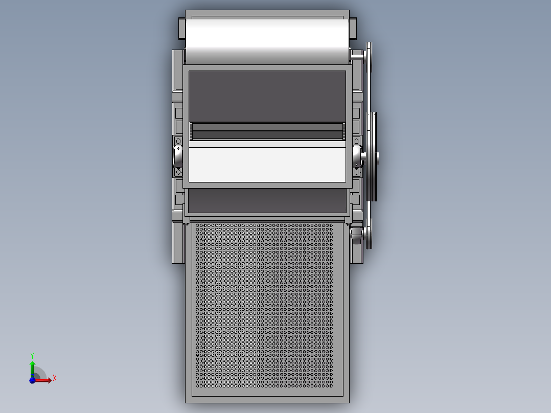 挤压式板栗脱壳机的设计三维SW+CAD+说明书==1238457=1060前视图