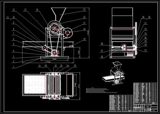 挤压式板栗脱壳机的设计三维SW+CAD+说明书缩略图