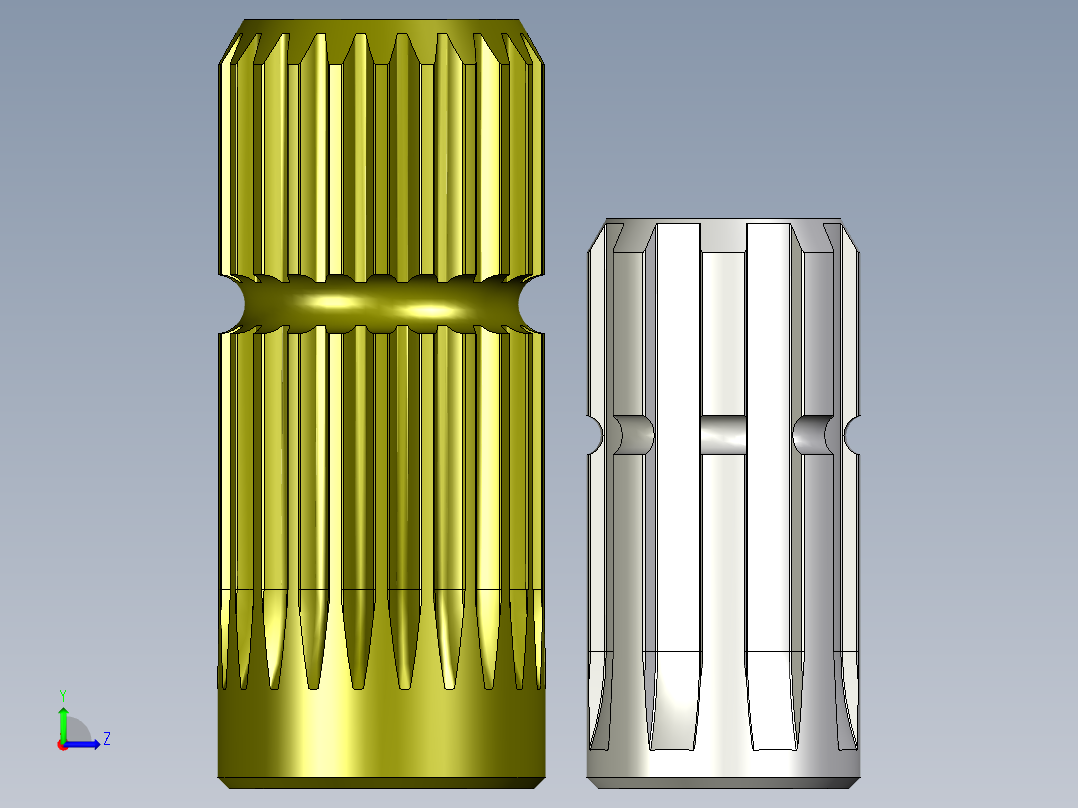B2005314-动力输出(PTO) 外部花键型号左视图