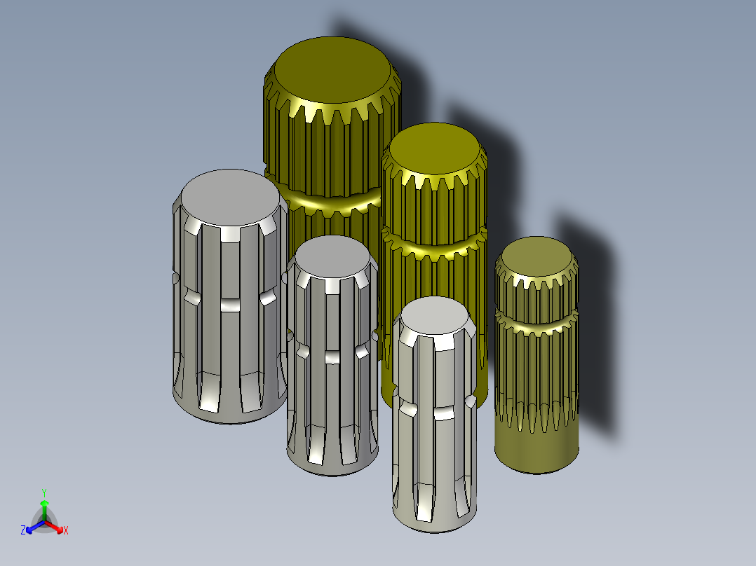 B2005314-动力输出(PTO) 外部花键型号正等轴测图
