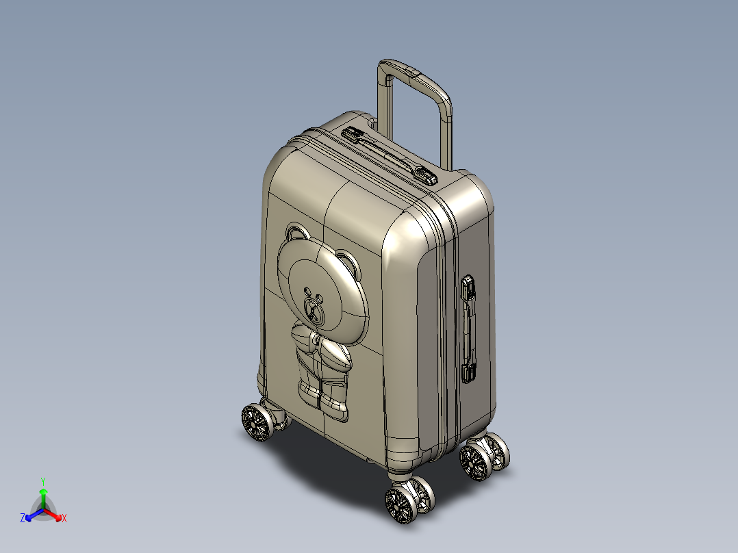 浮雕小熊拉杆箱