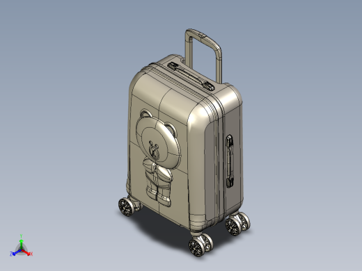 浮雕小熊拉杆箱