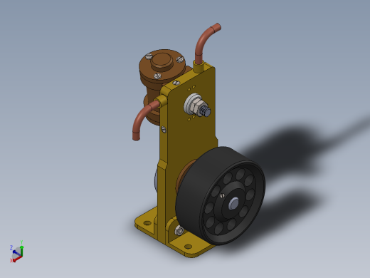 蒸汽机single-cylinder-oscillating-steam-engine-模型格式为 stp sw