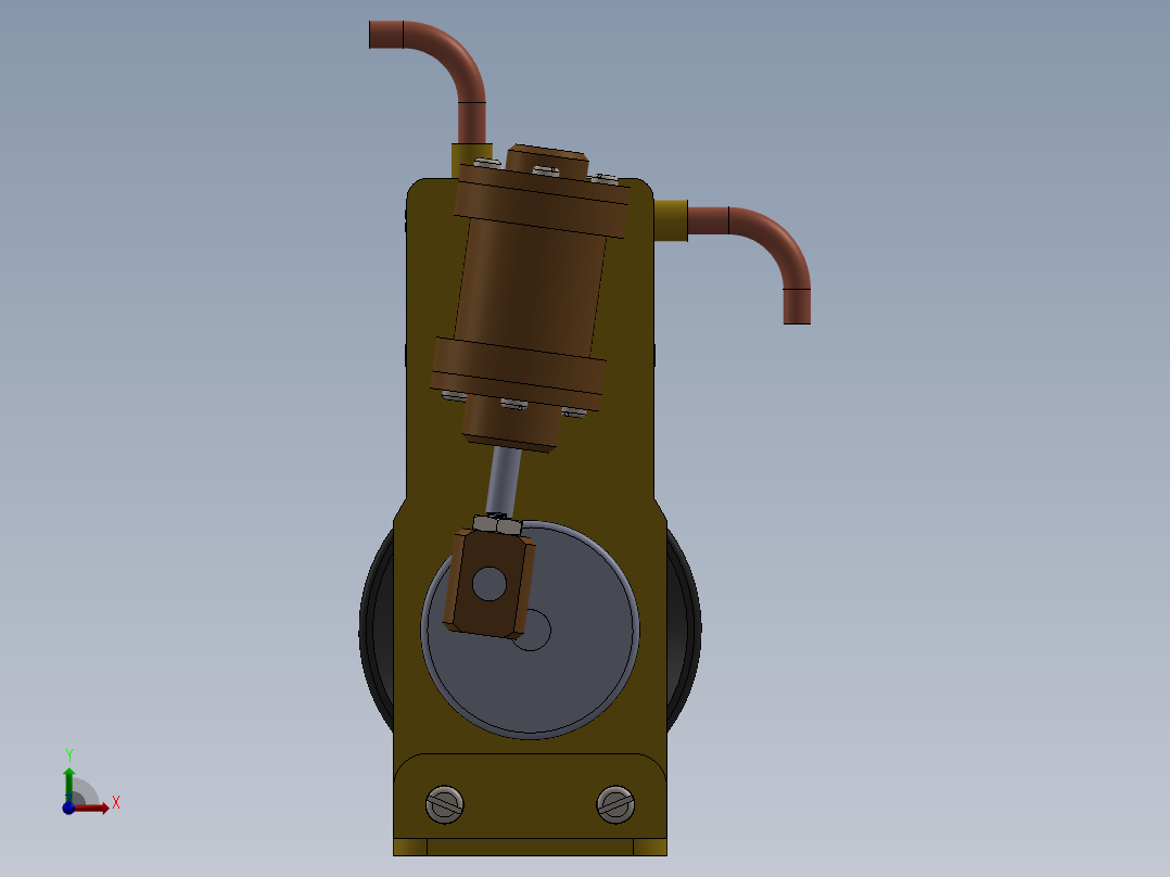 蒸汽机single-cylinder-oscillating-steam-engine-模型格式为 stp sw前视图