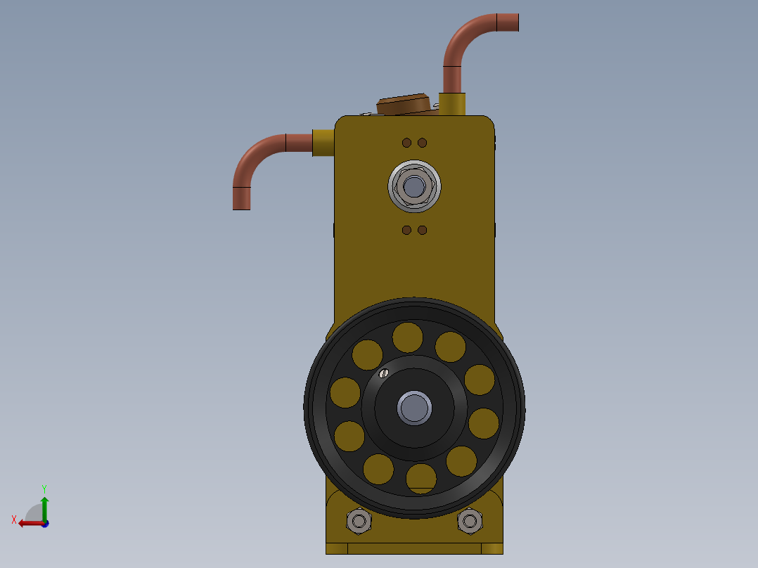 蒸汽机single-cylinder-oscillating-steam-engine-模型格式为 stp sw后视图