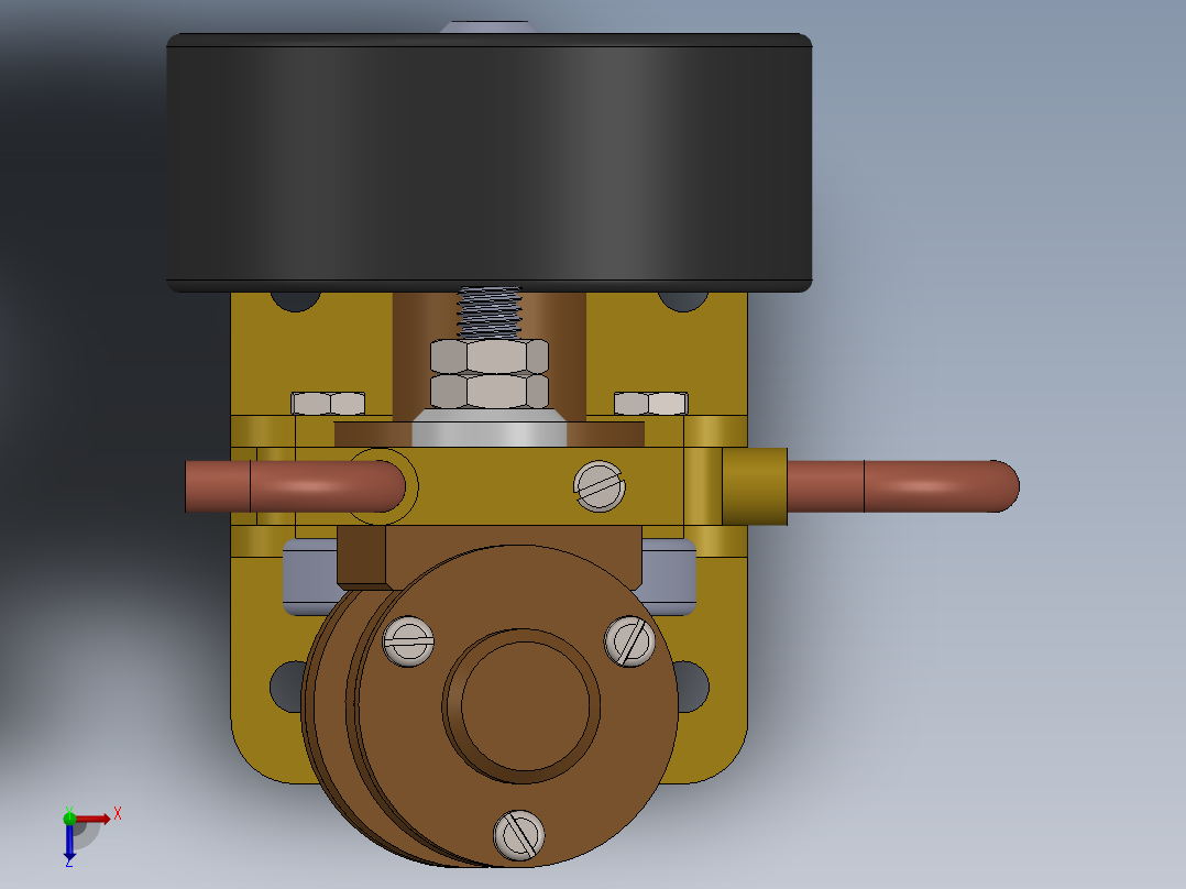 蒸汽机single-cylinder-oscillating-steam-engine-模型格式为 stp sw俯视图