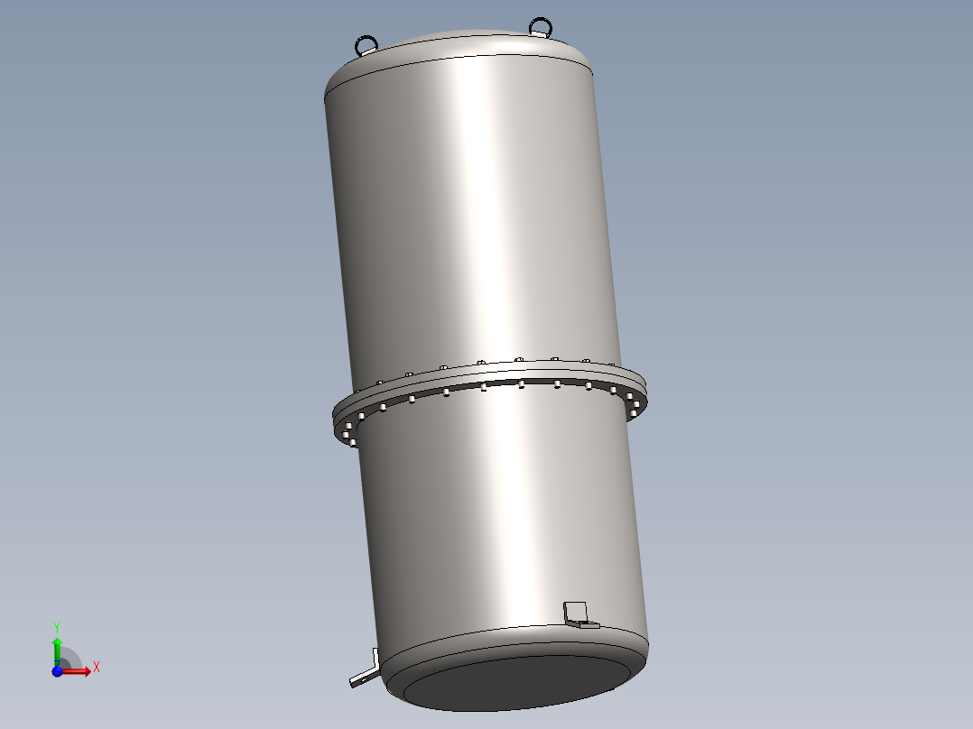 真空室 Solidworks 模型前视图