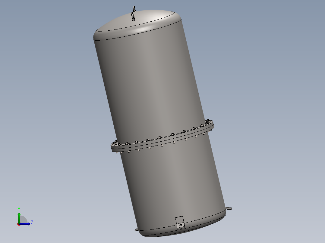 真空室 Solidworks 模型左视图