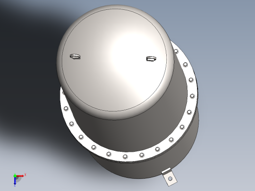 真空室 Solidworks 模型俯视缩略图