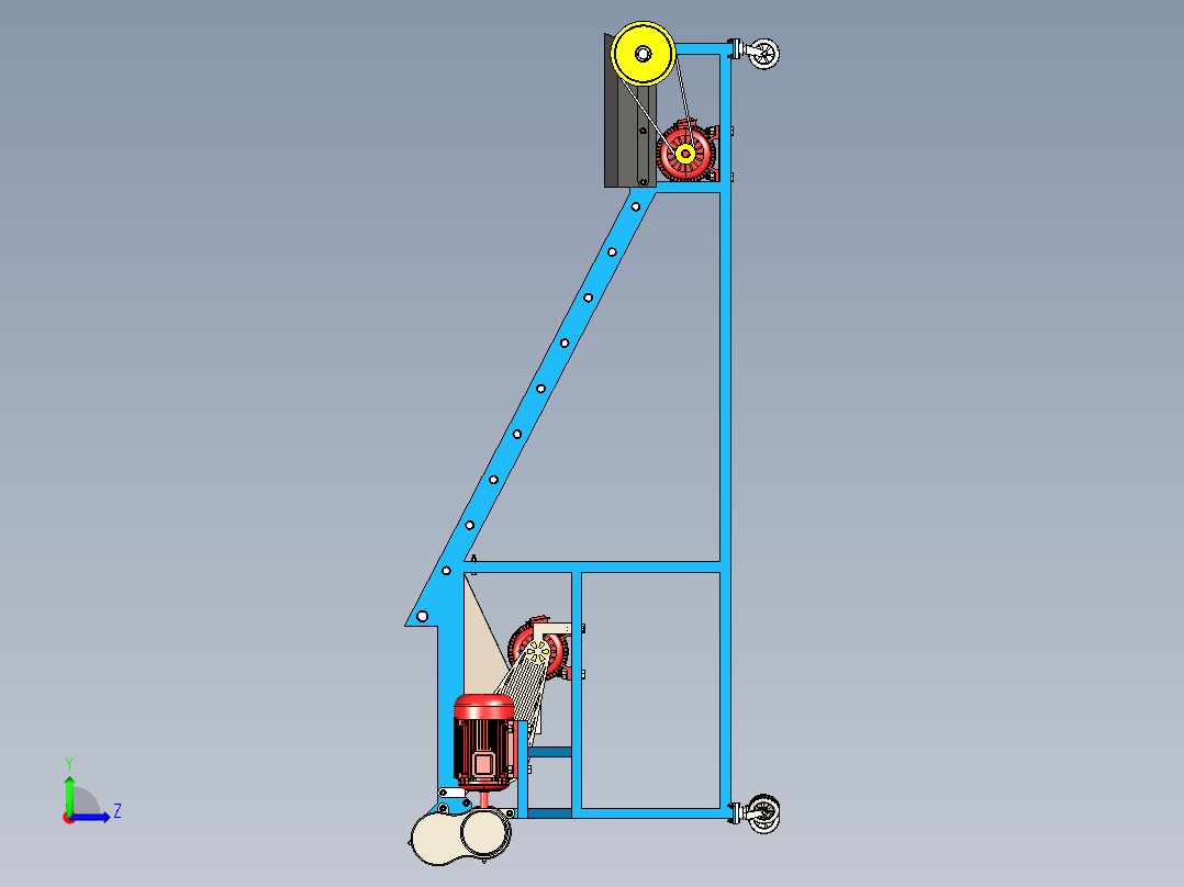 大蒜分离筛选机左视图