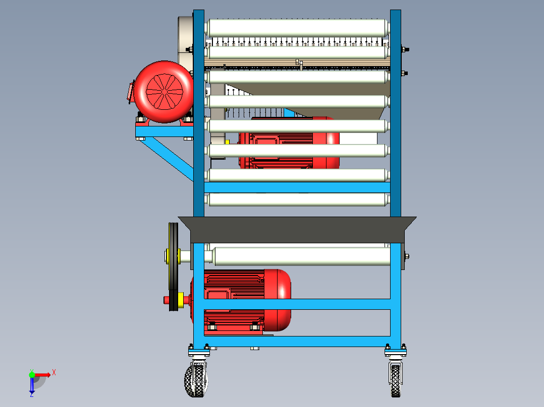 大蒜分离筛选机俯视图