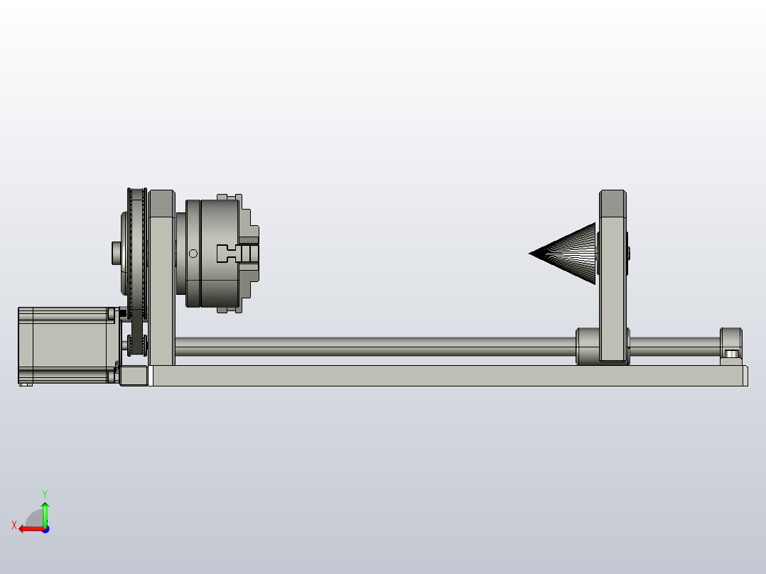 CO2激光雕刻切割机切刀雕刻机的旋转附件后视图