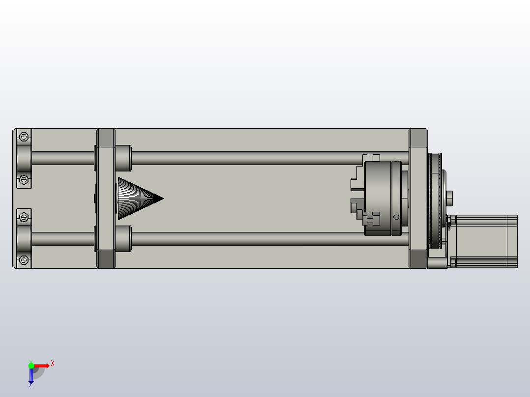 CO2激光雕刻切割机切刀雕刻机的旋转附件俯视图