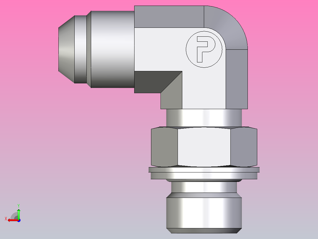 EO硬管接头外螺纹螺柱弯头6M14C8OMXS后视图