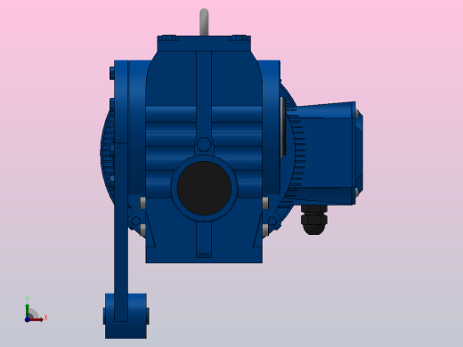 SAT77带防转臂空心轴安装斜齿-蜗轮蜗杆减速机SAT77-YV7.5-4P-22.75-M1-0°-A前视缩略图