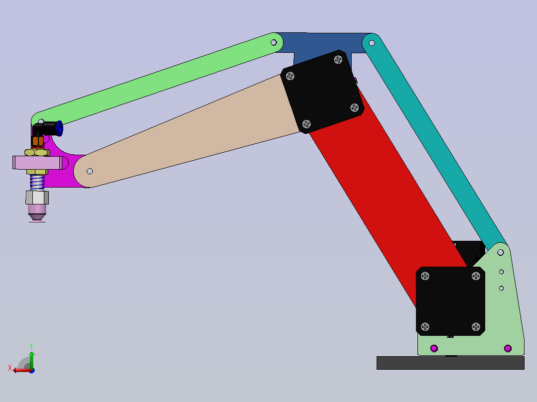 四轴机械臂后视图