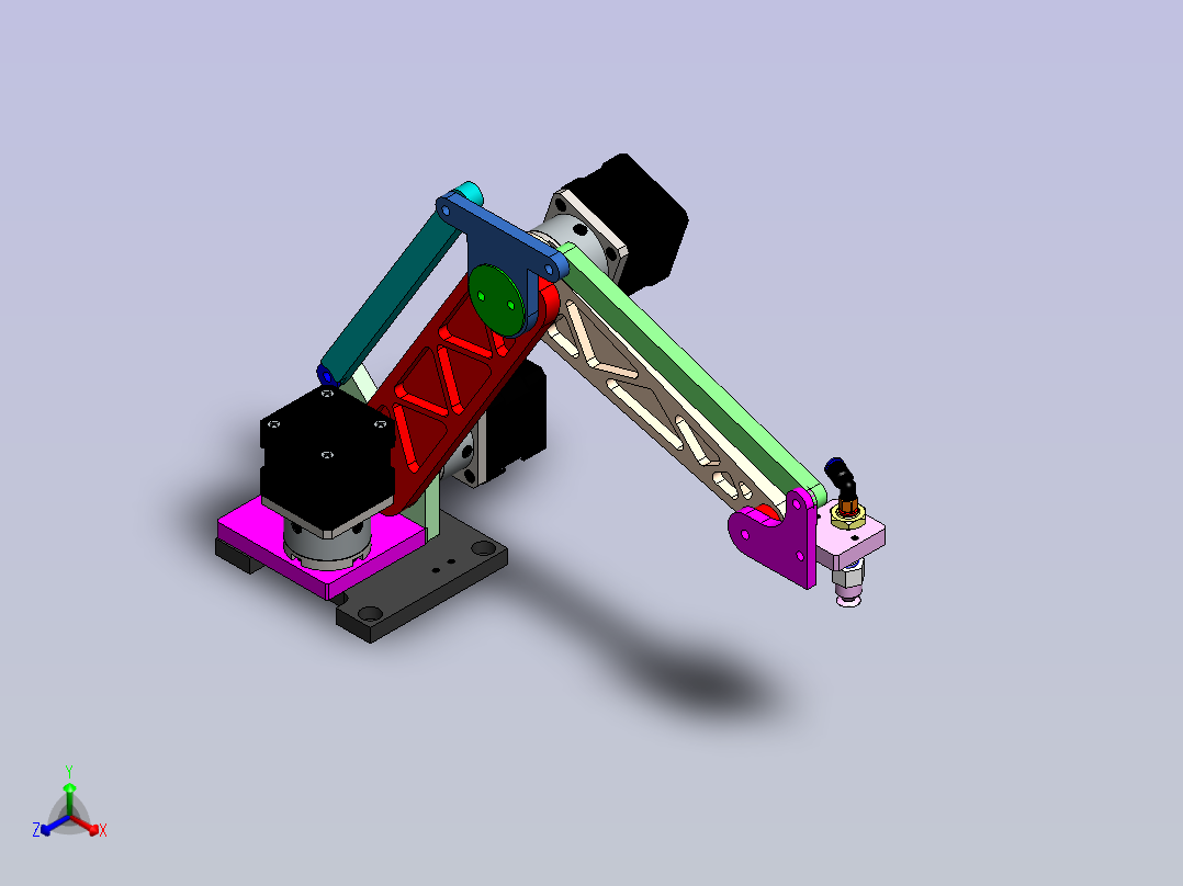 四轴机械臂正等轴测图