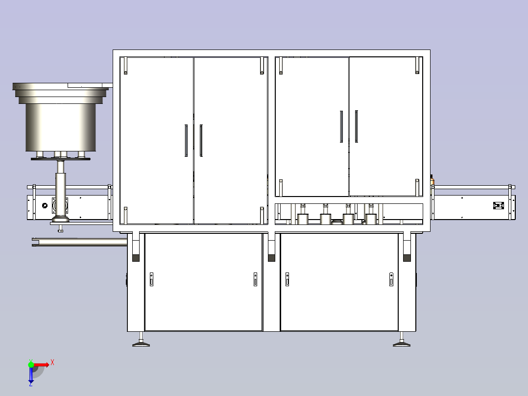 一款自动灌装旋盖机3D图纸俯视图