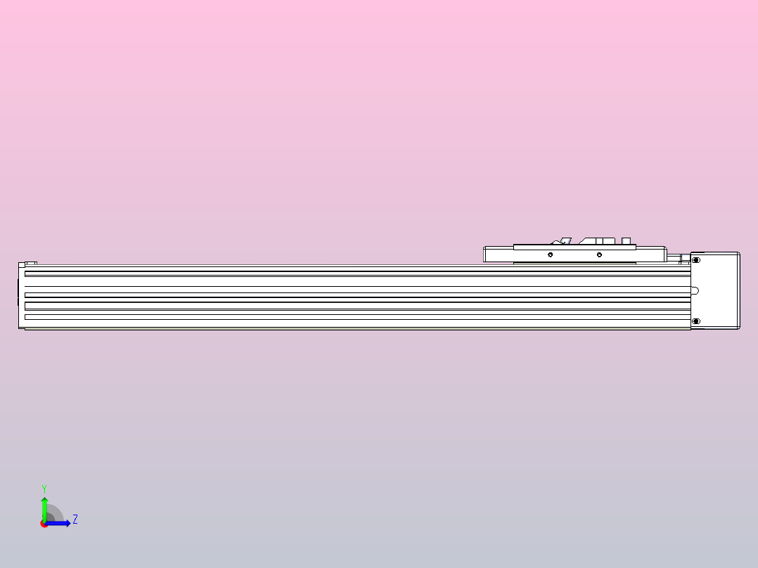 滚珠丝杠直线轴带导轨全封闭TPA-HCR-110D-1610C-L350-MR-C-P40-N3左视图